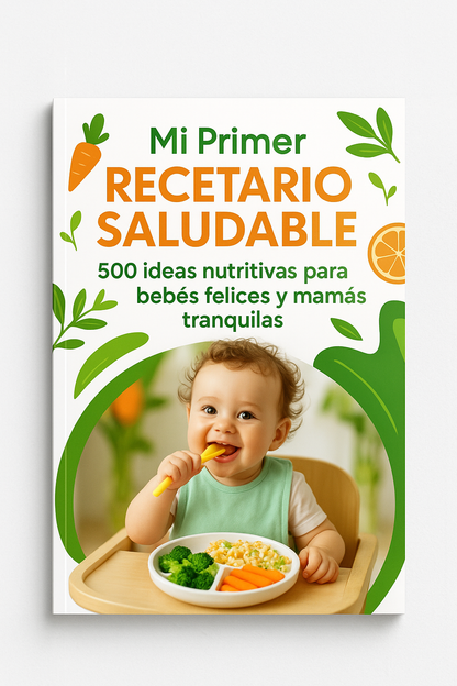 Mi Primer Recetario Saludable: 500 ideas nutritivas para bebés felices y mamás tranquilas.